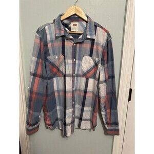 Levi's Men's Long Sleeve  Modern Fit, Blue/Red/Grey, Button Collared Sz L (W37)